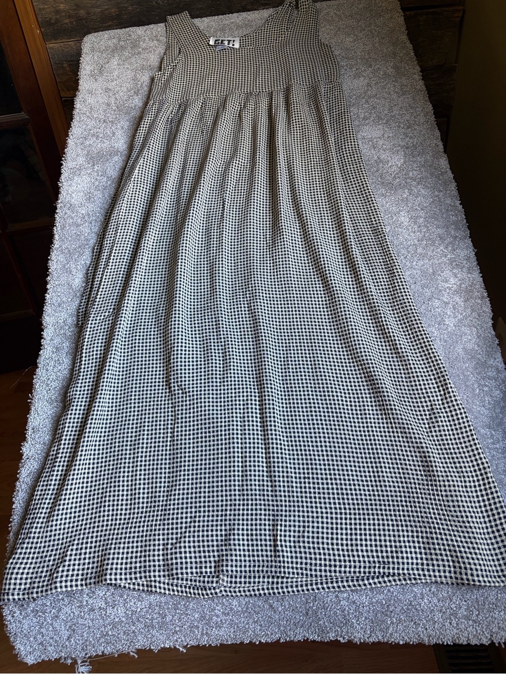 Vintage 90s GET Gingham Maxi Dress (S)